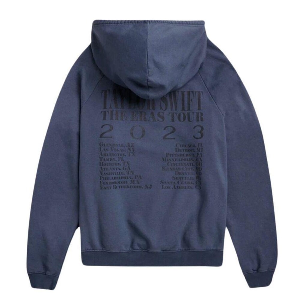 NEW Taylor Swift THE ERAS TOUR Washed Blue Hoodie sz XL ORIGINAL TOUR DATES